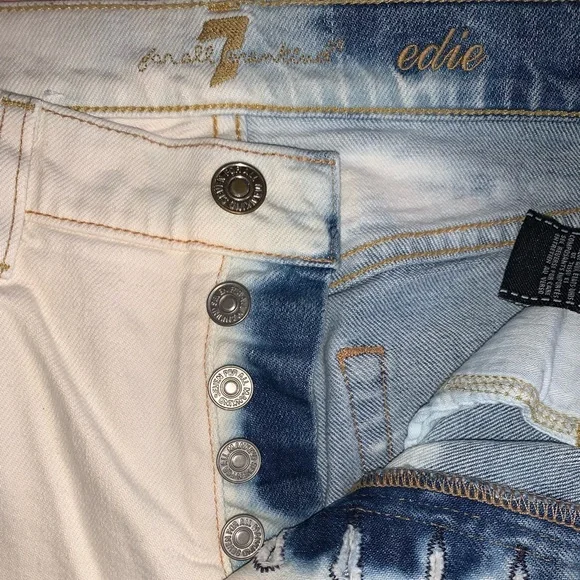 7 For All Man Kind Edie Jeans Size 25 Button Fly - Picture 7 of 13